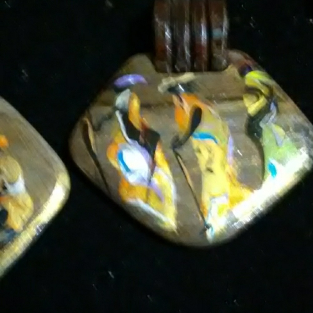 Wood clip earrings one of a kind